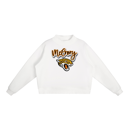 McCrory Jaguars. with mascot Fleece Mock-Neck Crew Sweatshirt