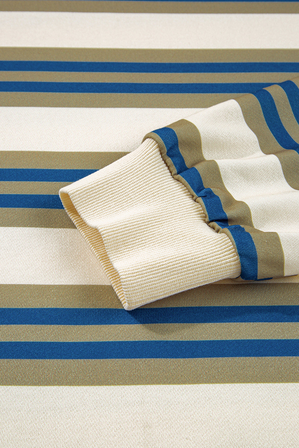 Blue & Gold Striped Drop Shoulder Sweatshirt