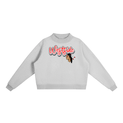 Essential Fleece Mock-Neck Crew Sweatshirt - Westside Warriors with Logo