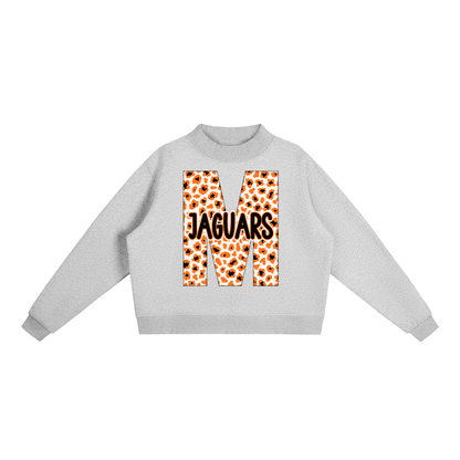 McCrory Jaguars. Leopard "M" Fleece Mock-Neck Crew Sweatshirt