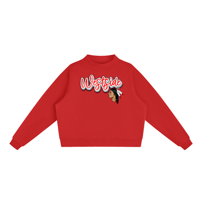 Essential Fleece Mock-Neck Crew Sweatshirt - Westside Warriors with Logo