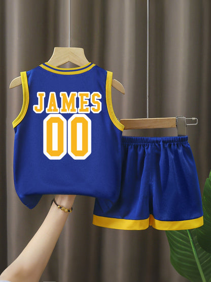 CUSTOM _ JAMES. Blazers Children's Basketball Jersey Set(Dual-sided Printing)