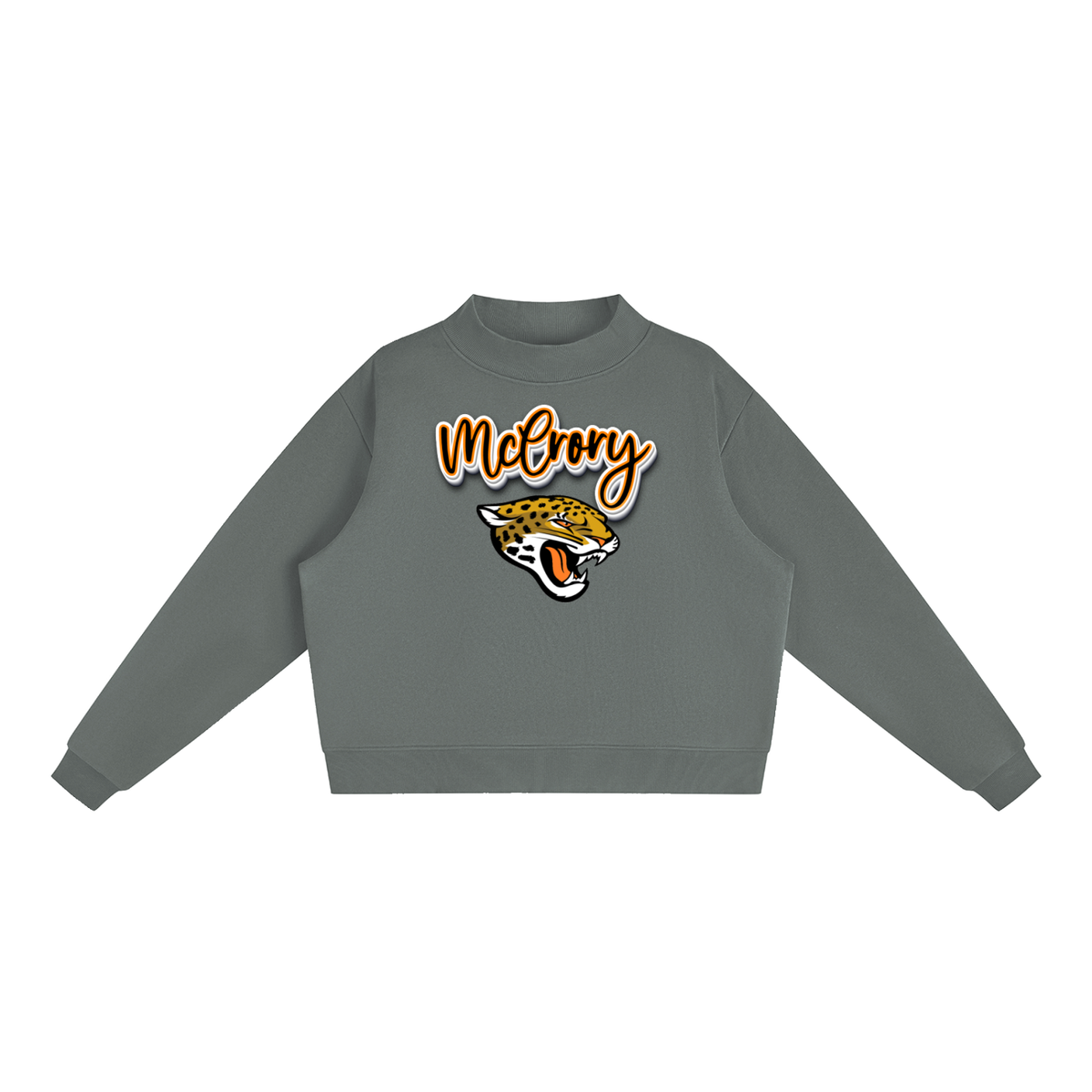 McCrory Jaguars. with mascot Fleece Mock-Neck Crew Sweatshirt