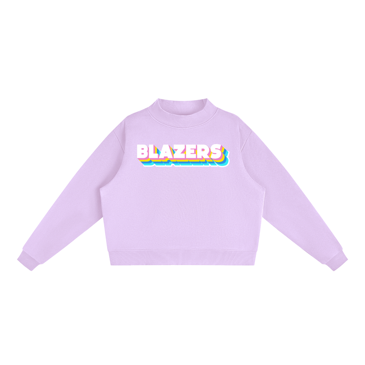 Essential Fleece Mock-Neck Crew Sweatshirt - Valley View Blazers -Neon