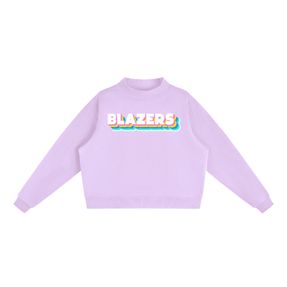 Essential Fleece Mock-Neck Crew Sweatshirt - Valley View Blazers -Neon