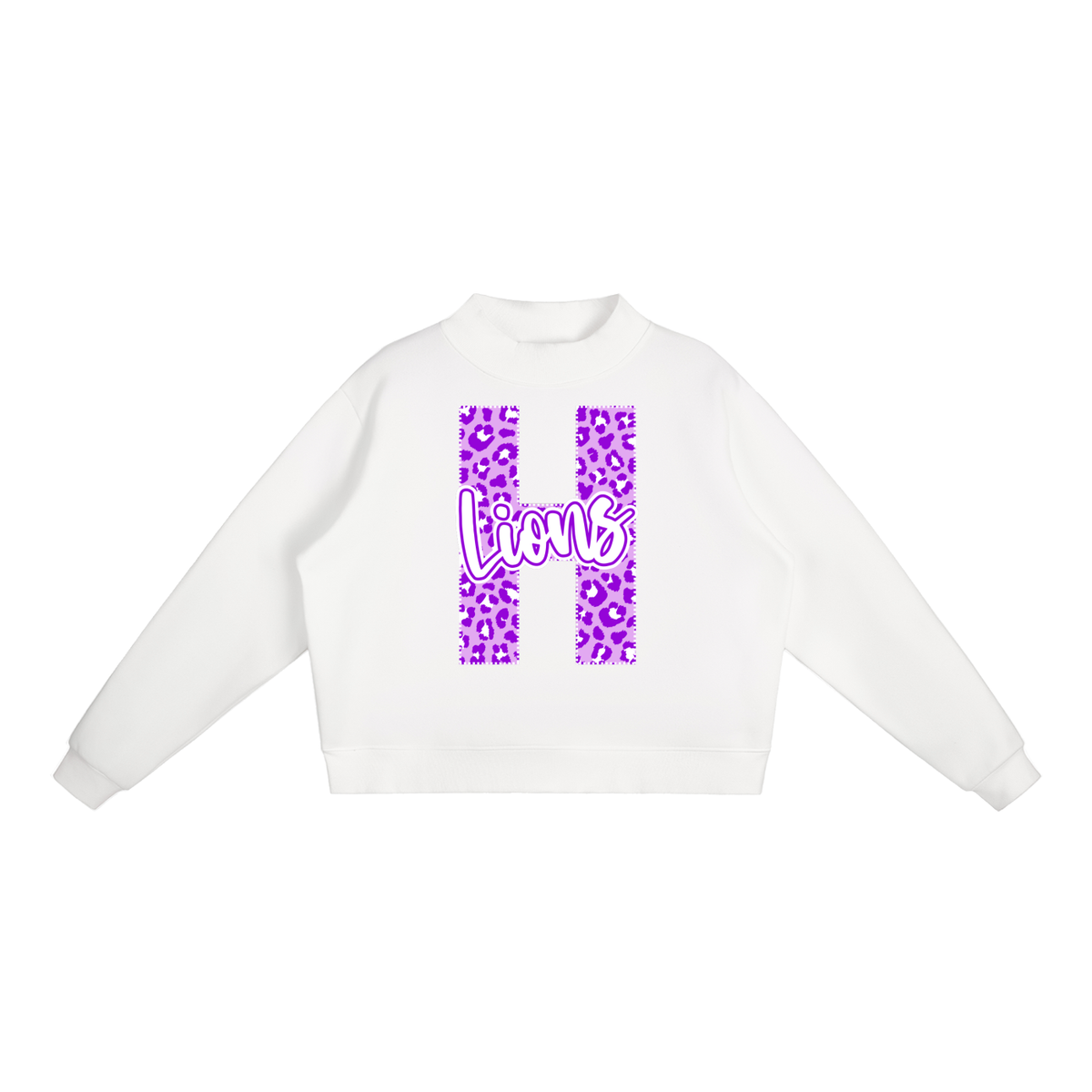 Essential Fleece Mock-Neck Crew Sweatshirt - Hamburg Lions Leopard "H"