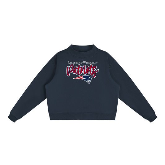 Patriots. Palestine-Wheatley. Fleece Mock-Neck Crew Sweatshirt