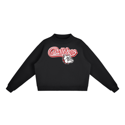 Essential Fleece Mock-Neck Crew Sweatshirt - Bulldogs with logo