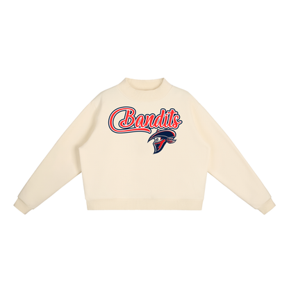 Essential Fleece Mock-Neck Crew Sweatshirt- Bandits Logo