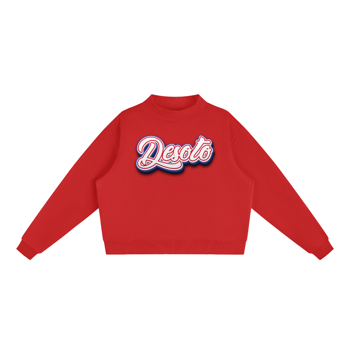 Essential Fleece Mock-Neck Crew Sweatshirt - Desoto Thunderbirds