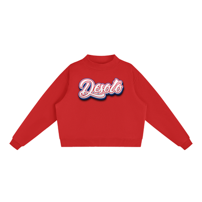 Essential Fleece Mock-Neck Crew Sweatshirt - Desoto Thunderbirds