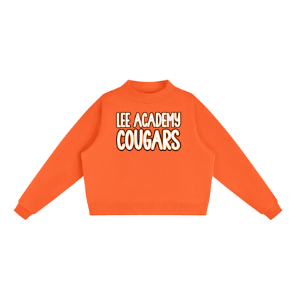 Lee Academy Cougars. Fleece Mock-Neck Crew Sweatshirt