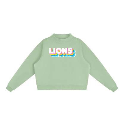 Essential Fleece Mock-Neck Crew Sweatshirt - Lions Neon