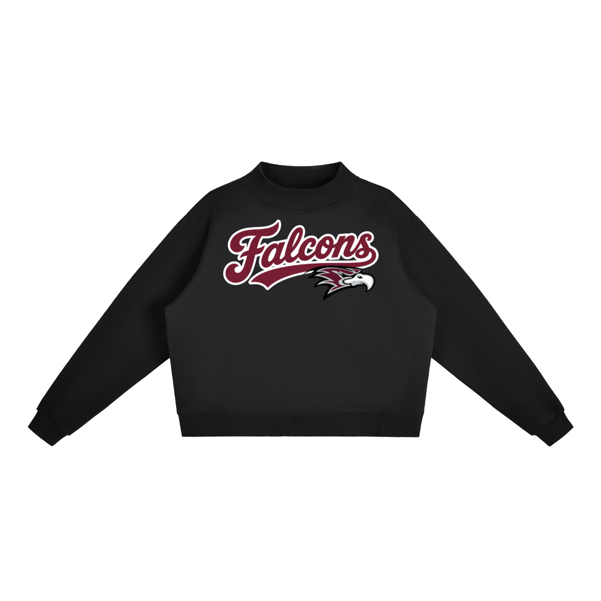 Essential Fleece Mock-Neck Crew Sweatshirt - CRA Falcons