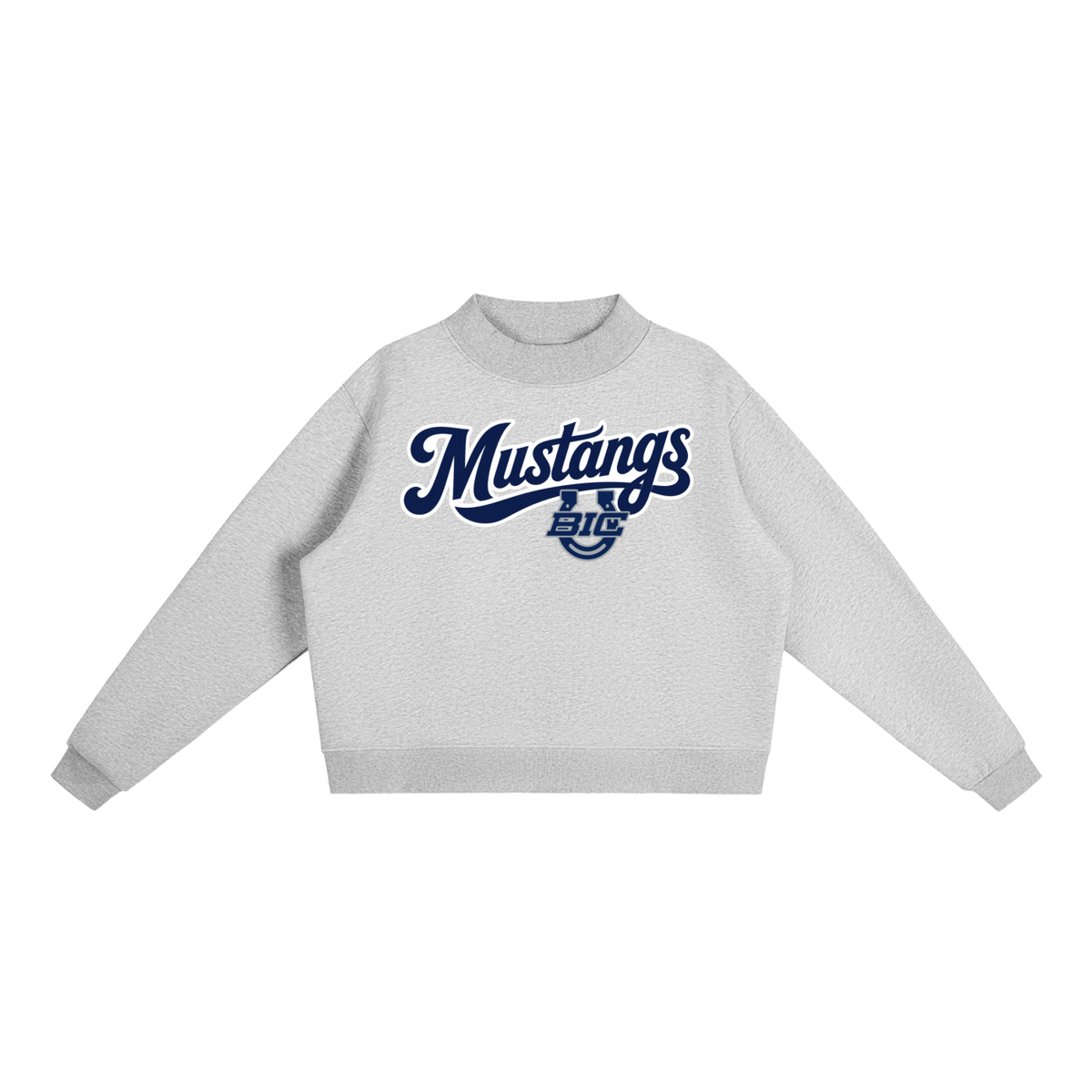 Essential Fleece Mock-Neck Crew Sweatshirt - BIC Mustangs