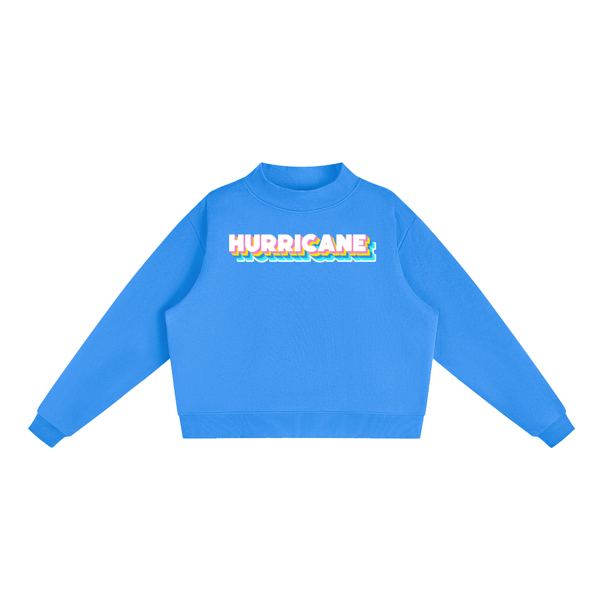 Essential Fleece Mock-Neck Crew Sweatshirt - Jonesboro Hurricane -Neon