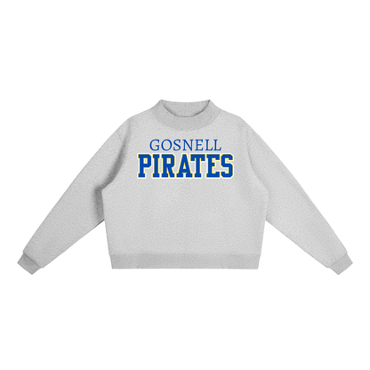 Essential Fleece Mock-Neck Crew Sweatshirt - Gosnell Pirates - Block Letter