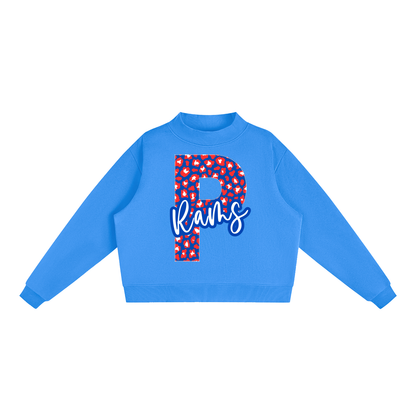 Essential Fleece Mock-Neck Crew Sweatshirt - Paragould Rams "P" Leopard
