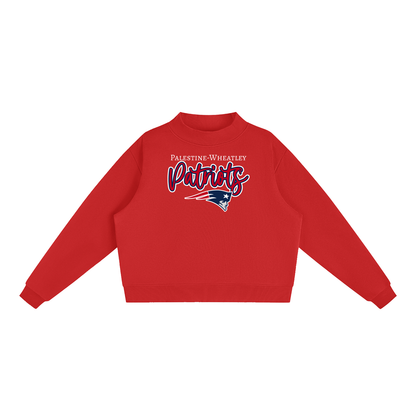 Patriots. Palestine-Wheatley. Fleece Mock-Neck Crew Sweatshirt