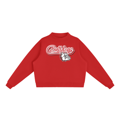 Essential Fleece Mock-Neck Crew Sweatshirt - Bulldogs with logo