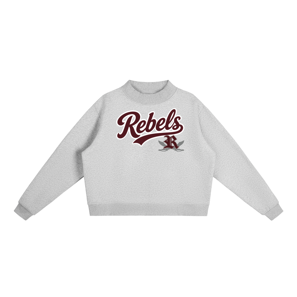 Essential Fleece Mock-Neck Crew Sweatshirt - Riverside Rebels