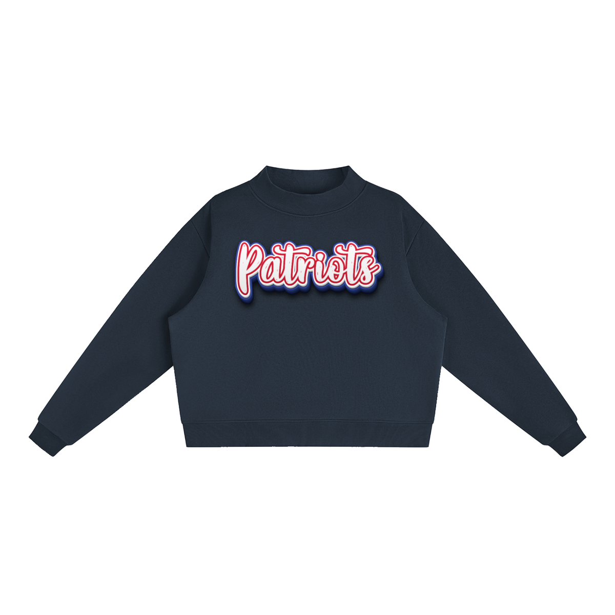 Essential Fleece Mock-Neck Crew Sweatshirt - PATRIOTS