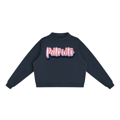 Essential Fleece Mock-Neck Crew Sweatshirt - PATRIOTS