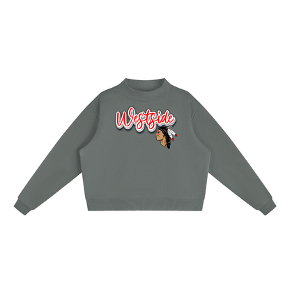 Essential Fleece Mock-Neck Crew Sweatshirt - Westside Warriors with Logo