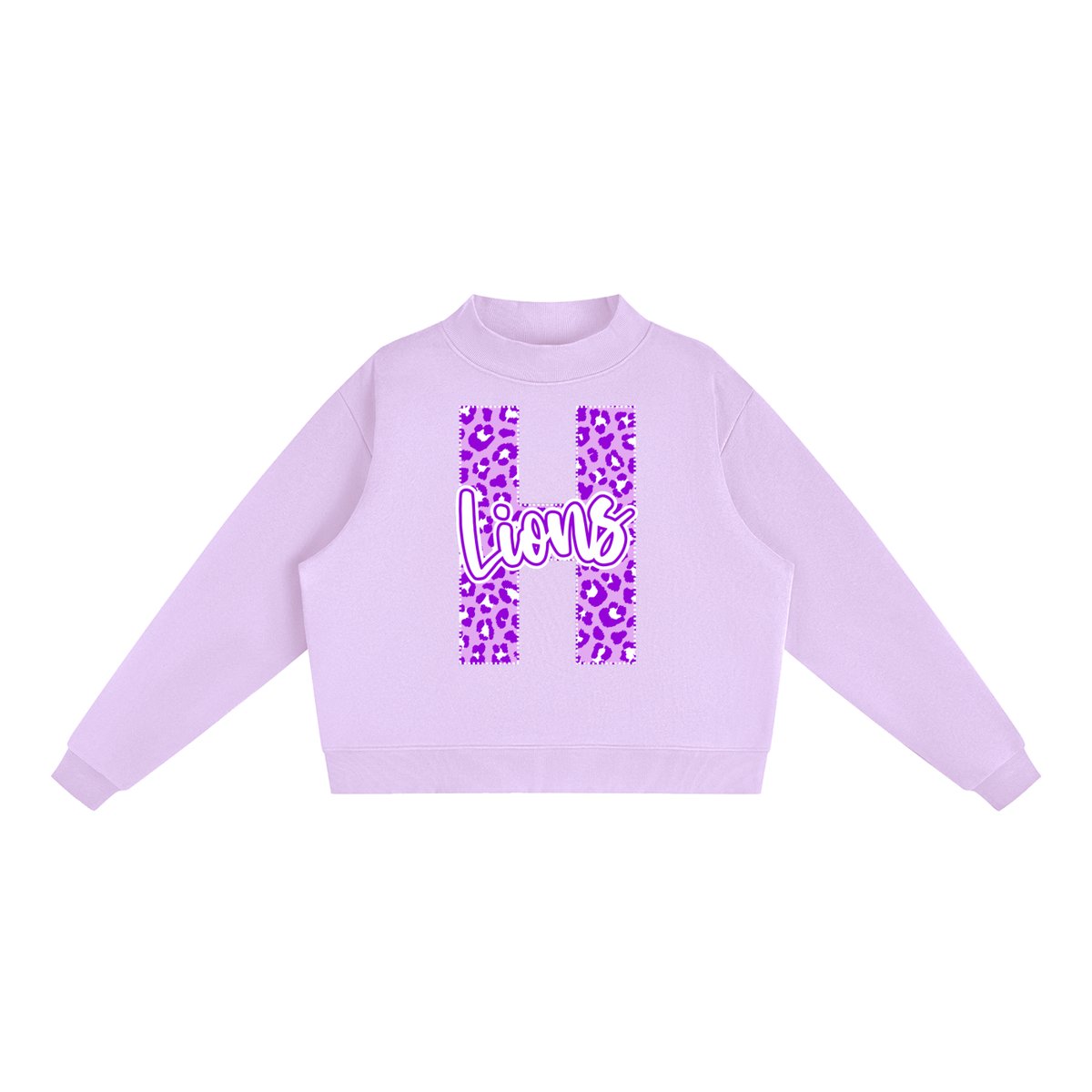 Essential Fleece Mock-Neck Crew Sweatshirt - Hamburg Lions Leopard "H"