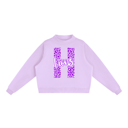 Essential Fleece Mock-Neck Crew Sweatshirt - Hamburg Lions Leopard "H"