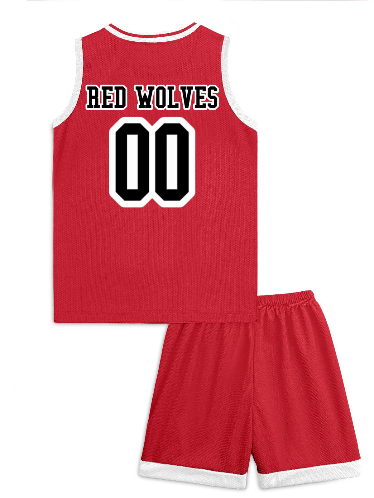 Red Wolves Children's Basketball Jersey Set