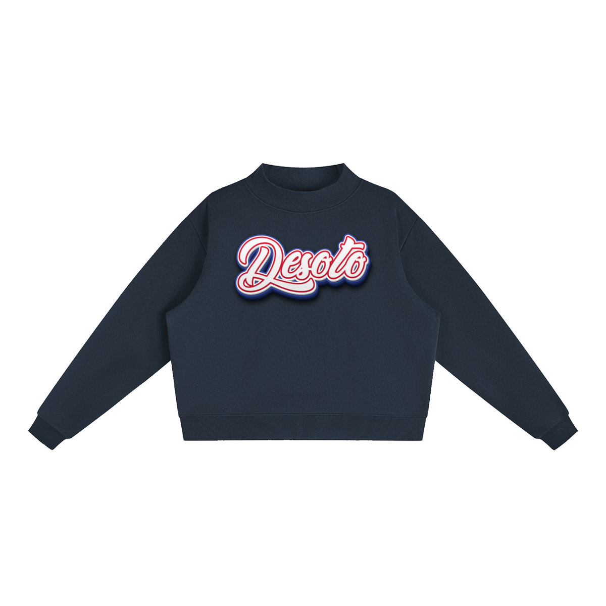 Essential Fleece Mock-Neck Crew Sweatshirt - Desoto Thunderbirds