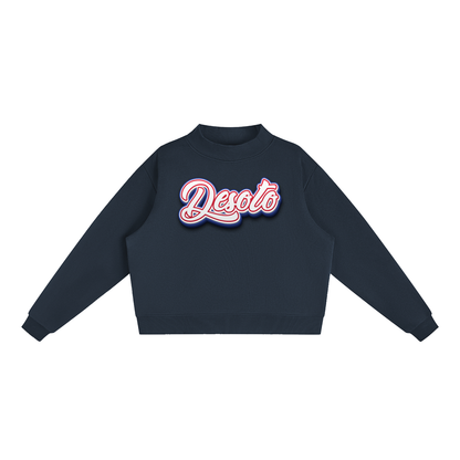Essential Fleece Mock-Neck Crew Sweatshirt - Desoto Thunderbirds