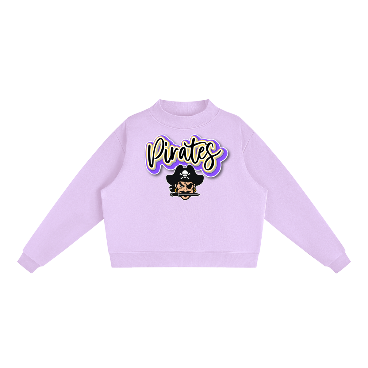 Essential Fleece Mock-Neck Crew Sweatshirt - Swifton Pirates with Logo