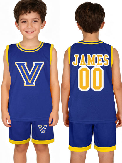 CUSTOM _ JAMES. Blazers Children's Basketball Jersey Set(Dual-sided Printing)