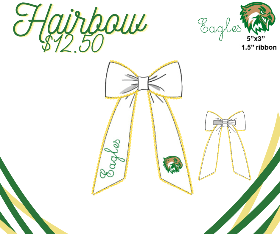 PO8- GCT Eagles Embroidered Bow