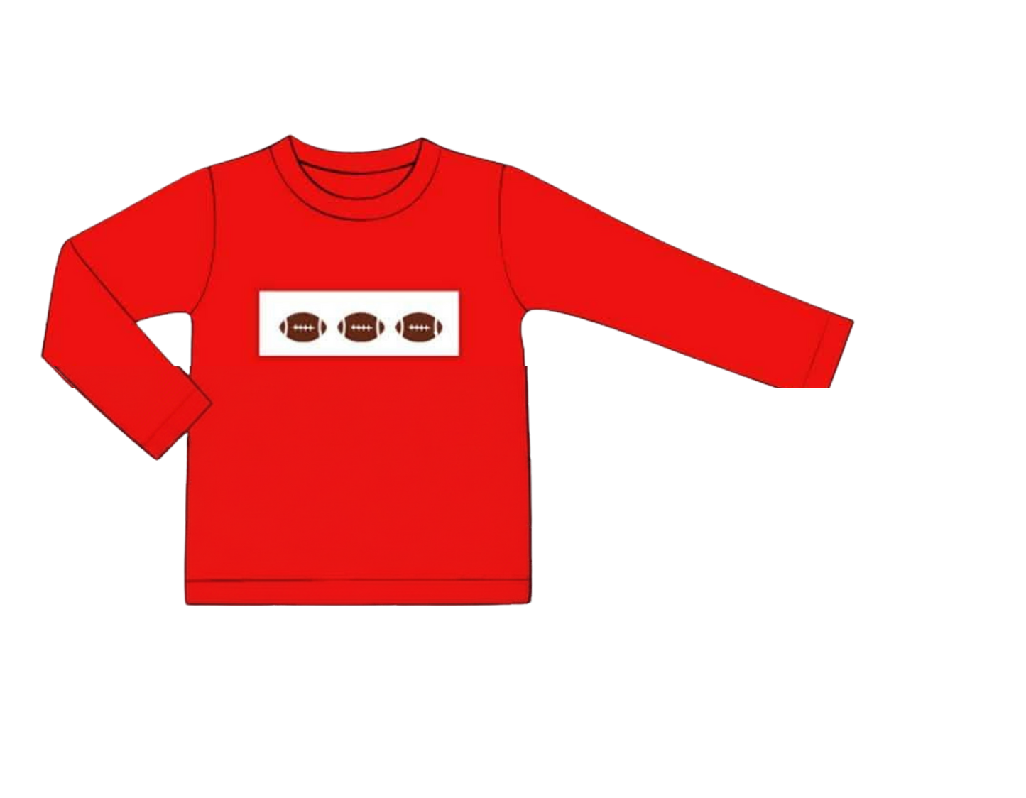 Preorder- Red Football Smocked Shirt